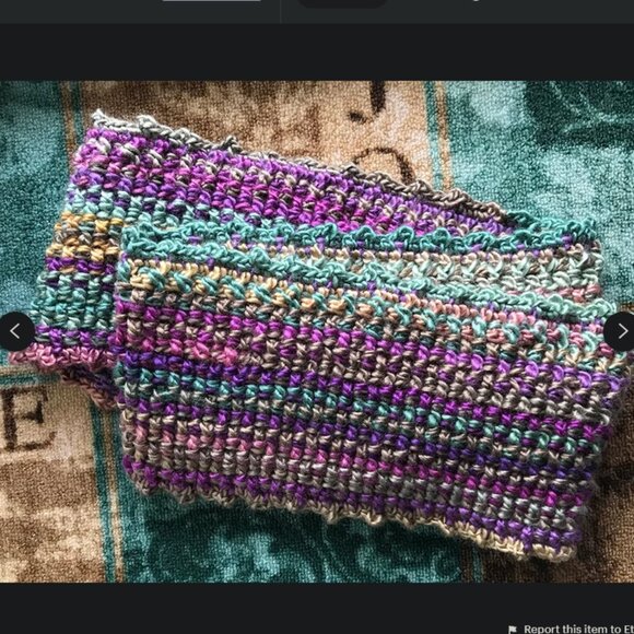 NEW Chunky Acrylic Handmade Crochet Double-Wrap Infinity Cowl in Jewel Tones - Picture 3 of 3